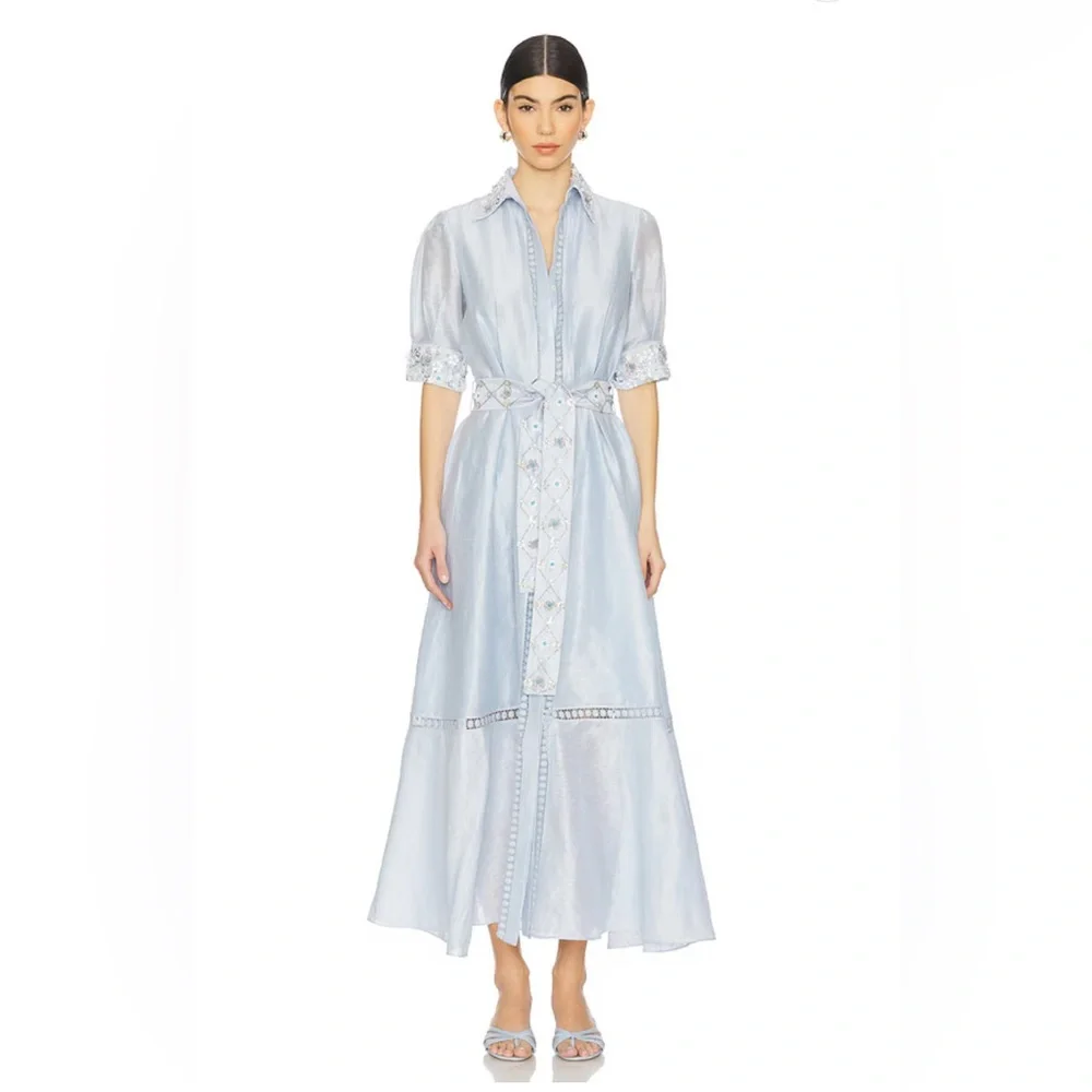 Elegant Light Blue Maxi Dress - Picture 1 of 7